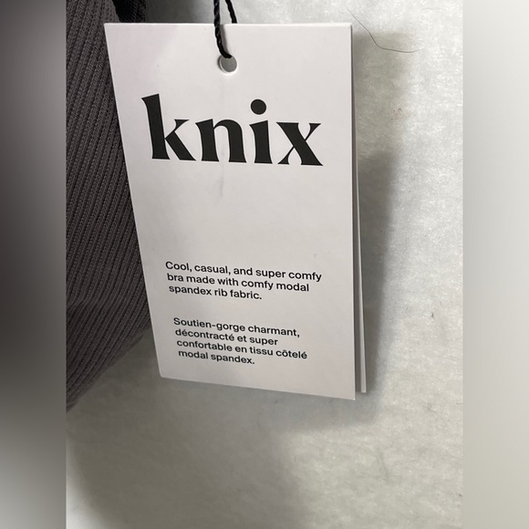 Knix Logo Rib Modal Bralette Super Soft Light Support Size XS Grey - Picture 7 of 13